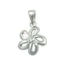 Lade das Bild in den Galerie-Viewer, Anhänger 10mm Blume mit Zirkonia glänzend rhodiniert Silber 925
