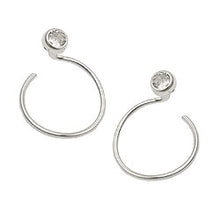 Lade das Bild in den Galerie-Viewer, Ohrstecker Ohrring 15mm Ohrspirale mit Zirkonia Silber 925
