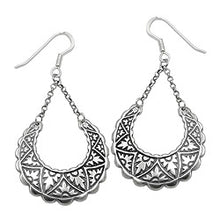 Lade das Bild in den Galerie-Viewer, Ohrhaken Ohrhänger Ohrring 53x25mm Orient geschwärzt Silber 925
