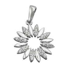 Lade das Bild in den Galerie-Viewer, Anhänger 14mm Blume mit Zirkonias glänzend rhodiniertSilber 925
