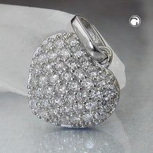 Lade das Bild in den Galerie-Viewer, Anhänger 12x13mm Herz mit Zirkonias rhodiniert Silber 925
