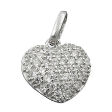 Lade das Bild in den Galerie-Viewer, Anhänger 12x13mm Herz mit Zirkonias rhodiniert Silber 925
