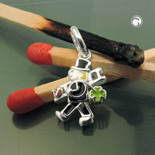 Lade das Bild in den Galerie-Viewer, Anhänger 12x10mm Schornsteinfeger 4farbig lackiert Silber 925
