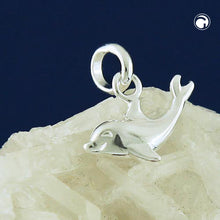 Lade das Bild in den Galerie-Viewer, Anhänger 12x7mm Delfin glänzend Silber 925
