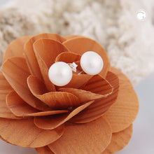 Lade das Bild in den Galerie-Viewer, Ohrstecker Ohrring ca. 7,5x6mm Süßwasserzuchtperle weiß unrund Silber 925
