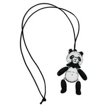 Lade das Bild in den Galerie-Viewer, Kette 9x4x1cm Figur Panda schwarz-weiß matt Kunststoff 80cm

