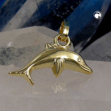 Lade das Bild in den Galerie-Viewer, Anhänger 12x7mm kleiner Delfin glänzend 9Kt GOLD
