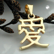 Lade das Bild in den Galerie-Viewer, Anhänger 15x11mm chinesisches Zeichen für Liebe glänzend 9Kt GOLD
