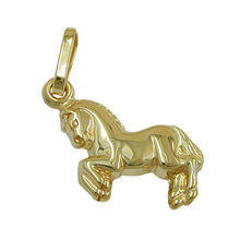 Lade das Bild in den Galerie-Viewer, Anhänger 10x11mm Pferd glänzend 9Kt GOLD

