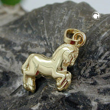 Lade das Bild in den Galerie-Viewer, Anhänger 10x11mm Pferd glänzend 9Kt GOLD
