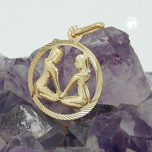 Lade das Bild in den Galerie-Viewer, Anhänger 15mm Sternzeichen Zwillinge 9Kt GOLD
