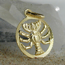 Lade das Bild in den Galerie-Viewer, Anhänger 15mm Sternzeichen Krebs 9Kt GOLD
