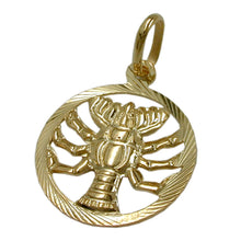 Lade das Bild in den Galerie-Viewer, Anhänger 15mm Sternzeichen Krebs 9Kt GOLD
