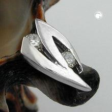 Lade das Bild in den Galerie-Viewer, Anhänger 10x6mm mit Zirkonias 9Kt Weißgold
