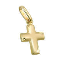 Lade das Bild in den Galerie-Viewer, Anhänger 12x10mm Kreuz matt-diamantiert 9Kt GOLD
