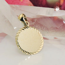 Lade das Bild in den Galerie-Viewer, Anhänger 12mm Gravurplatte matt diamantiert 9Kt GOLD
