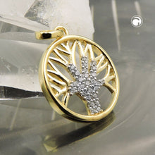 Lade das Bild in den Galerie-Viewer, Anhänger 15mm Baum des Lebens mit Zirkonias 9Kt GOLD

