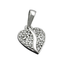 Lade das Bild in den Galerie-Viewer, Anhänger 10mm Herz mit Zirkonias rhodiniert Silber 925
