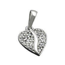 Lade das Bild in den Galerie-Viewer, Anhänger 10mm Herz mit Zirkonias rhodiniert Silber 925
