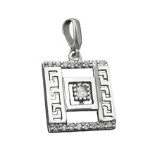 Lade das Bild in den Galerie-Viewer, Anhänger 12x12mm römisches Muster mit Zirkonias rhodiniert Silber 925
