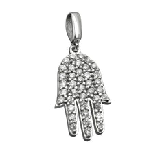 Lade das Bild in den Galerie-Viewer, Anhänger 15x10mm Symbol Hand mit Zirkonias Silber 925
