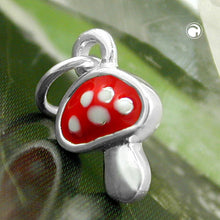Lade das Bild in den Galerie-Viewer, Anhänger 12x8mm Fliegenpilz rot-weiß lackiert Silber 925
