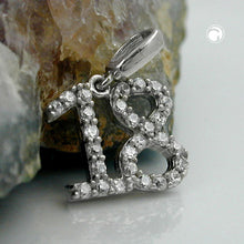 Lade das Bild in den Galerie-Viewer, Anhänger 10x11mm Nummer 18 rhodiniert Silber 925
