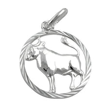 Lade das Bild in den Galerie-Viewer, Anhänger 15mm Sternzeichen Stier Silber 925
