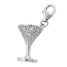 Lade das Bild in den Galerie-Viewer, Anhänger 15x11mm Charm Kelch mit Zirkonias rhodiniert glänzend 925

