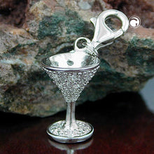 Lade das Bild in den Galerie-Viewer, Anhänger 15x11mm Charm Kelch mit Zirkonias rhodiniert glänzend 925
