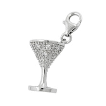Lade das Bild in den Galerie-Viewer, Anhänger 15x11mm Charm Kelch mit Zirkonias rhodiniert glänzend 925
