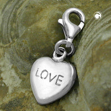 Lade das Bild in den Galerie-Viewer, Anhänger 13x11mm Charm Herz LOVE glänzend rhodiniert Silber 925
