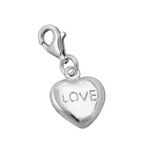 Lade das Bild in den Galerie-Viewer, Anhänger 13x11mm Charm Herz LOVE glänzend rhodiniert Silber 925
