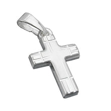 Lade das Bild in den Galerie-Viewer, Anhänger 15x10mm Kreuz matt-diamantiert Silber 925
