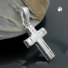 Lade das Bild in den Galerie-Viewer, Anhänger 15x10mm Kreuz matt-diamantiert Silber 925
