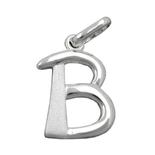 Lade das Bild in den Galerie-Viewer, Anhänger 15x10mm Buchstabe B teilmattiert glänzend Silber 925
