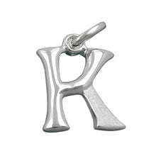 Lade das Bild in den Galerie-Viewer, Anhänger 15x11mm Buchstabe K teilmattiert glänzend Silber 925
