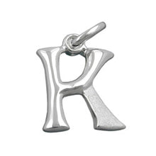 Lade das Bild in den Galerie-Viewer, Anhänger 15x11mm Buchstabe K teilmattiert glänzend Silber 925
