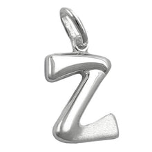 Lade das Bild in den Galerie-Viewer, Anhänger 15x10mm Buchstabe Z teilmattiert glänzend Silber 925
