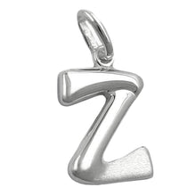 Lade das Bild in den Galerie-Viewer, Anhänger 15x10mm Buchstabe Z teilmattiert glänzend Silber 925
