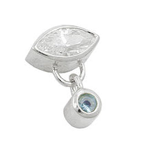 Lade das Bild in den Galerie-Viewer, Anhänger 15x11mm mit Zirkonia und synthetischem Aquamarin Silber 925
