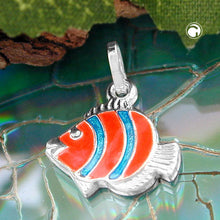 Lade das Bild in den Galerie-Viewer, Anhänger 12x12mm Clownfisch orange blau Silber 925
