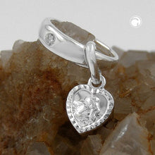 Lade das Bild in den Galerie-Viewer, Anhänger 12x3mm Taufring mit Herz Engel Zirkonia Silber 925
