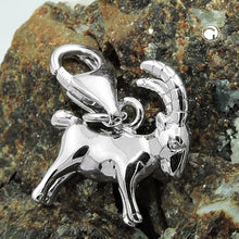 Lade das Bild in den Galerie-Viewer, Anhänger 13x12mm Charm Steinbock glänzend rhodiniert Silber 925
