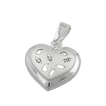 Lade das Bild in den Galerie-Viewer, Anhänger 14x14mm Herz mit 3 Zirkonias matt-glänzend Silber 925
