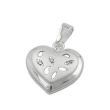 Lade das Bild in den Galerie-Viewer, Anhänger 14x14mm Herz mit 3 Zirkonias matt-glänzend Silber 925
