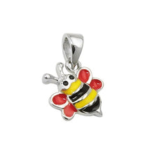 Lade das Bild in den Galerie-Viewer, Anhänger 10x10mm Biene rot-gelb-schwarz-emailliert Silber 925
