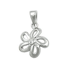 Lade das Bild in den Galerie-Viewer, Anhänger 10mm Blume mit Zirkonia glänzend rhodiniert Silber 925
