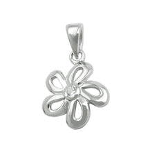 Lade das Bild in den Galerie-Viewer, Anhänger 10mm Blume mit Zirkonia glänzend rhodiniert Silber 925
