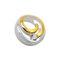 Lade das Bild in den Galerie-Viewer, Anhänger 11,5mm Kreis mit Spirale bicolor und Zirkonia Silber 925
